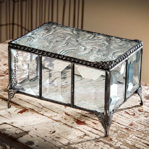 glass and metal jewelry boxes|small clear glass jewelry box.